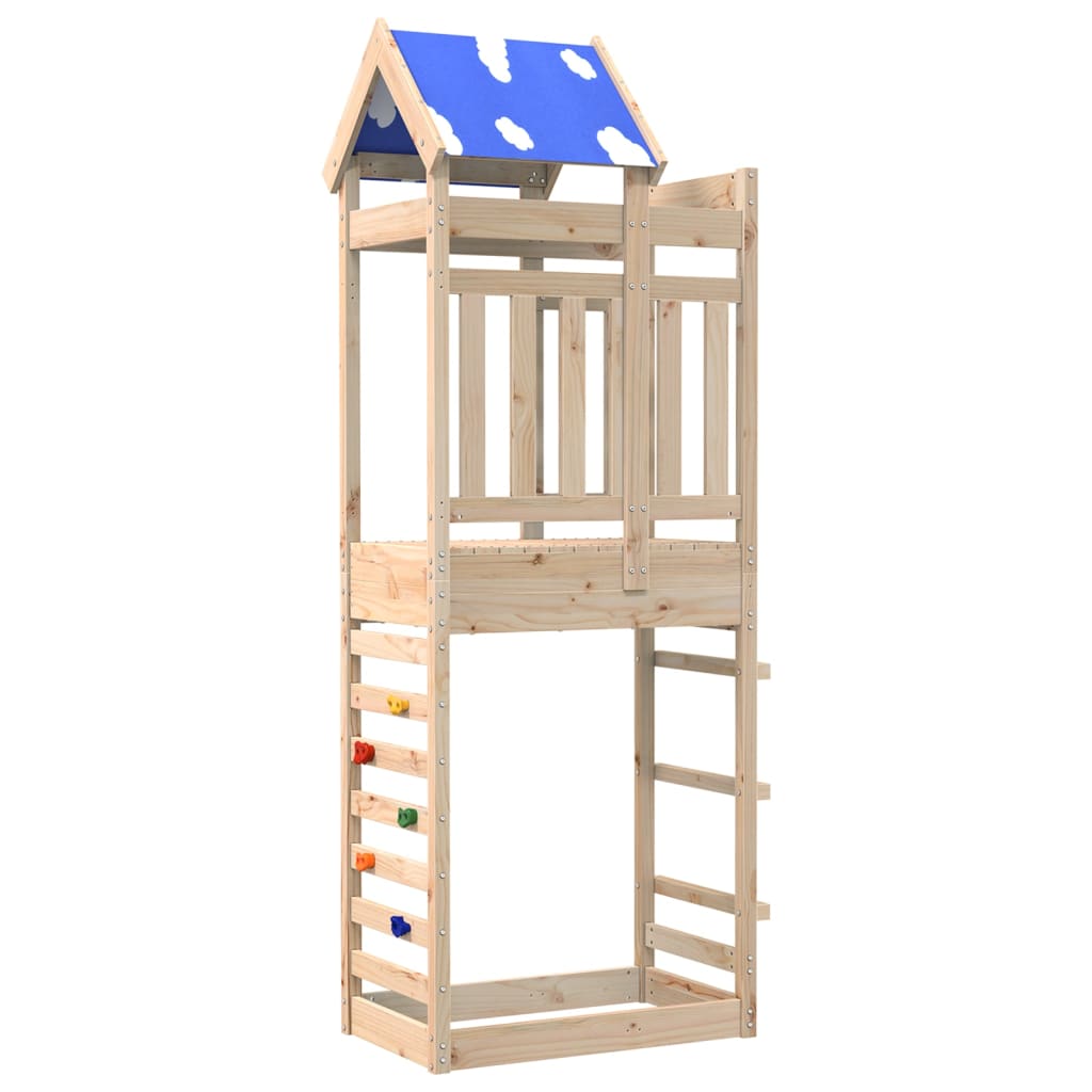 vidaXL Torre de brincar c/ parede escalar 85x52,5x239 cm pinho maciço