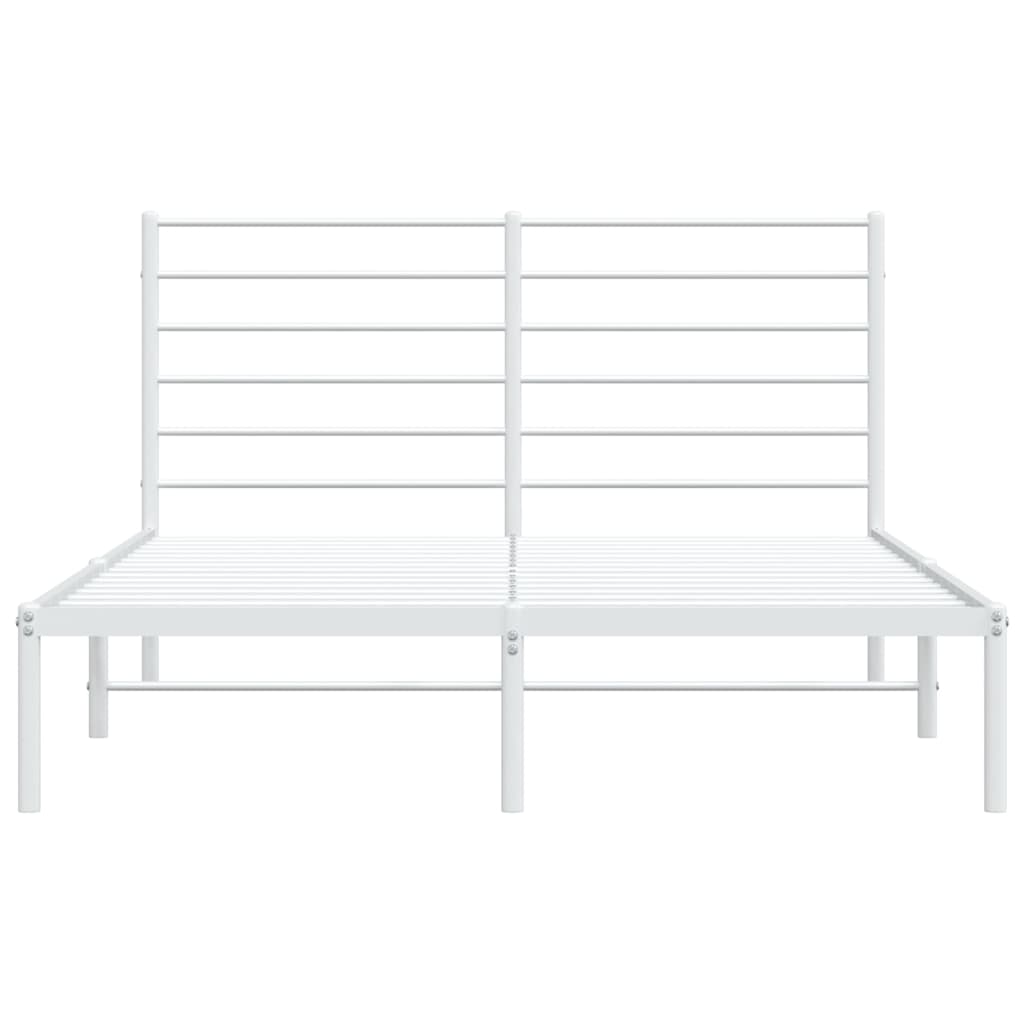 vidaXL Estrutura de cama com cabeceira 140x200 cm metal branco