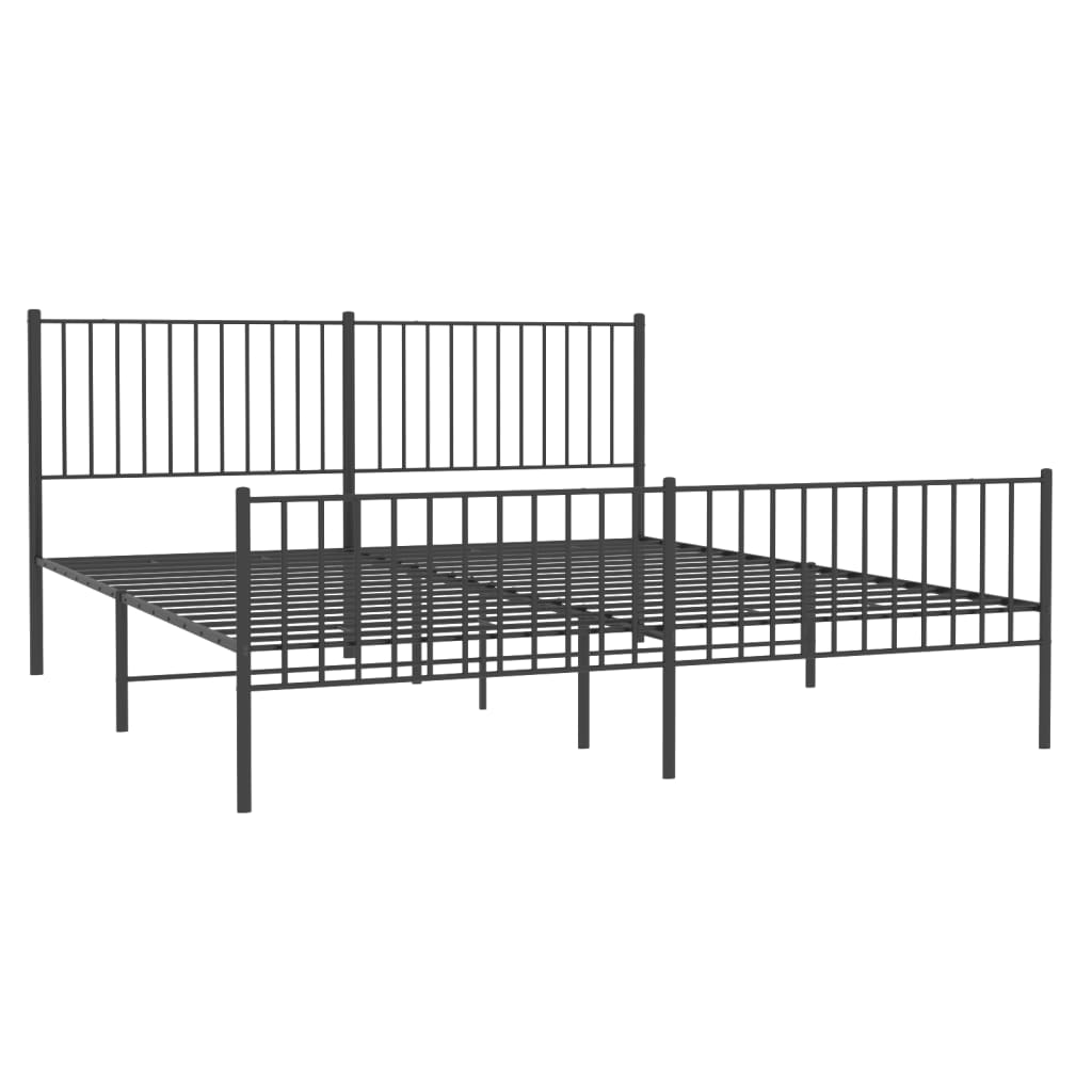 vidaXL Estrutura de cama sem colchão com pés 180x200 cm preto