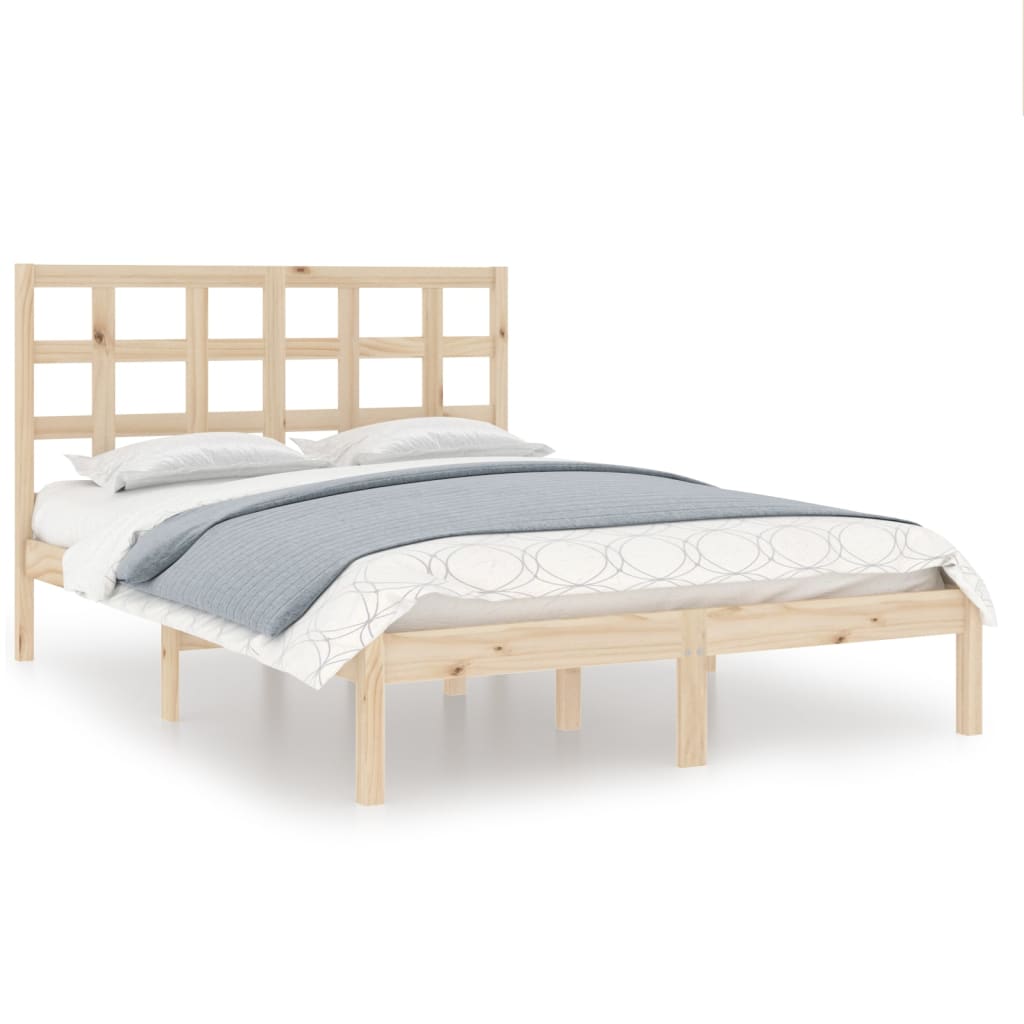 vidaXL Estrutura de cama 140x190 cm madeira maciça