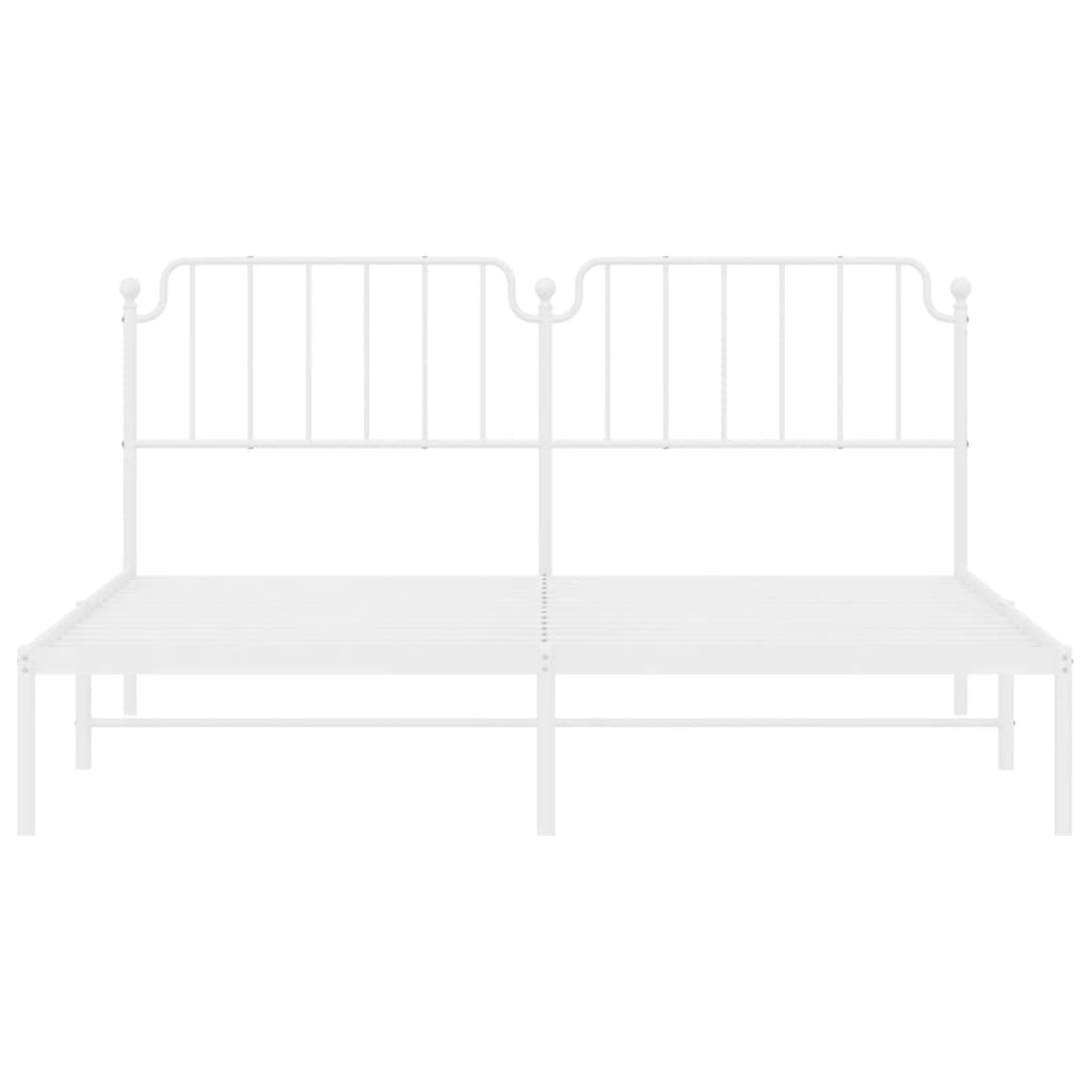 vidaXL Estrutura de cama com cabeceira 180x200 cm metal branco