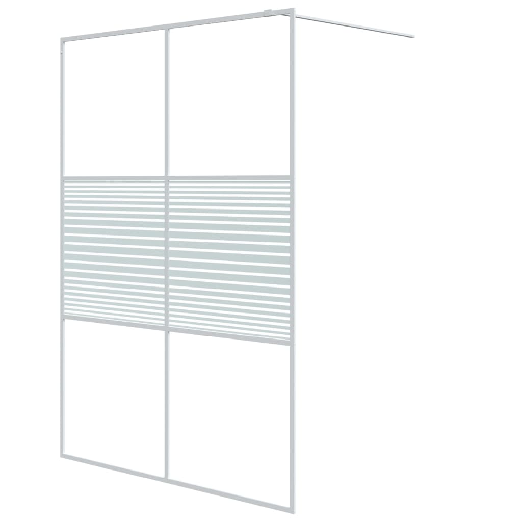 vidaXL Divisória de chuveiro 140x195 cm vidro transparente ESG branco