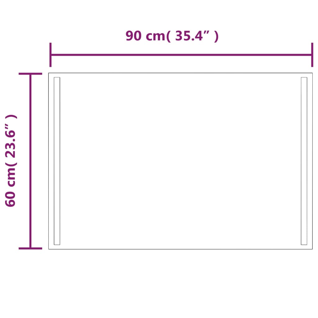 vidaXL Espelho de casa de banho com luzes LED 60x90 cm