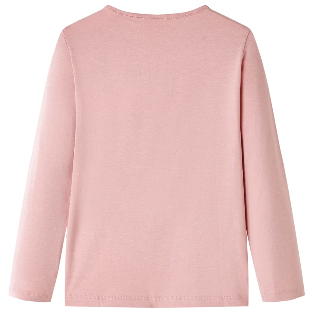 T-shirt de manga comprida para criança rosa-claro 92