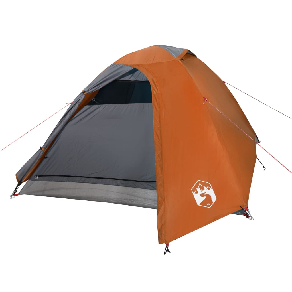 vidaXL Tenda de campismo p/ 2 pessoas tafetá 185T cinza/laranja