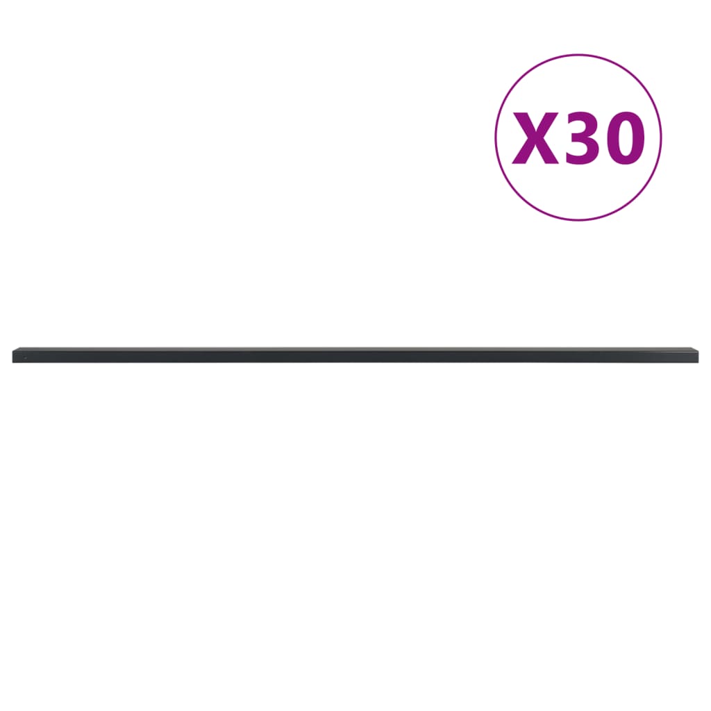 vidaXL Postes de vedação para jardim 30 pcs 220 cm aço cinzento