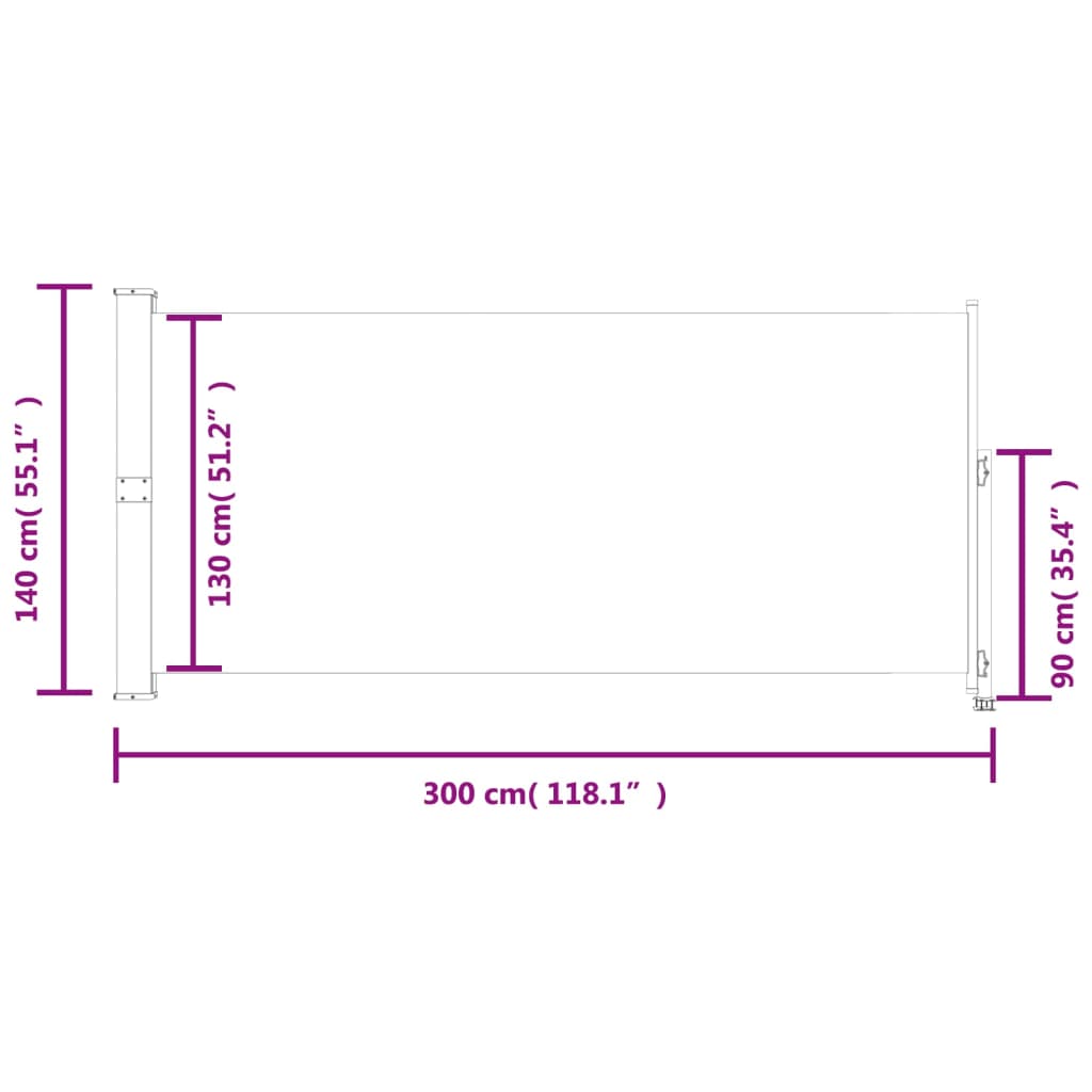 vidaXL Toldo lateral retrátil para pátio 140x300 cm azul