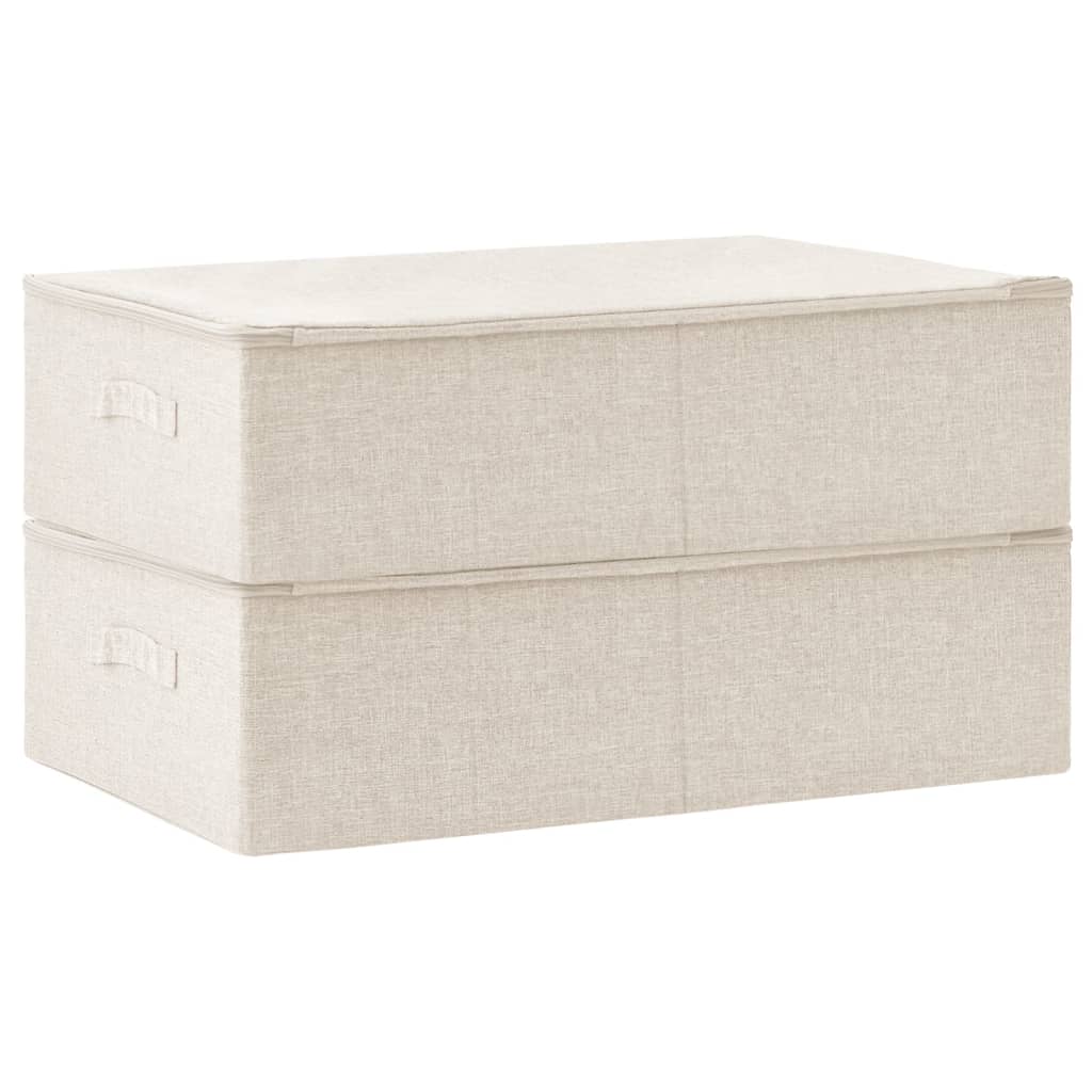 vidaXL Caixas de arrumação 2 pcs tecido 70x40x18 cm cor creme