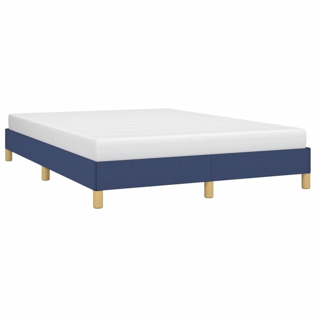 vidaXL Estrutura de cama sem colchão 140x190 cm tecido azul