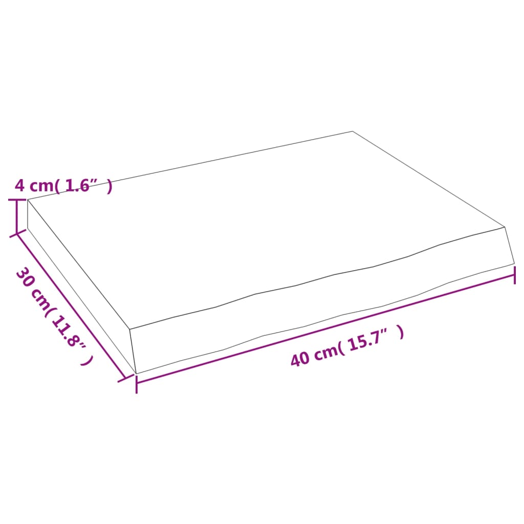 vidaXL Bancada p/ WC 40x30x(2-4)cm madeira tratada maciça castanho