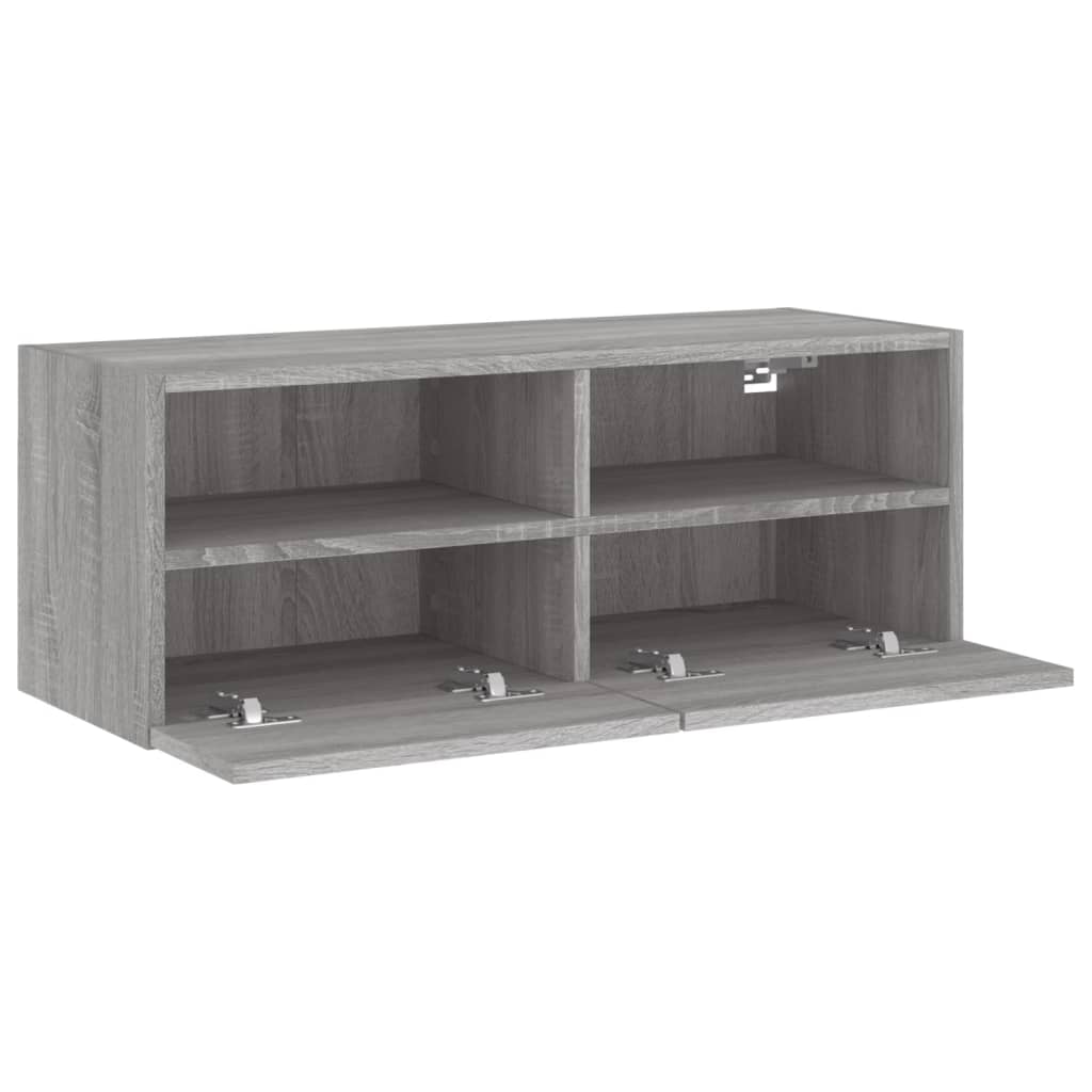 vidaXL Móvel de parede p/ TV 80x30x30cm derivados madeira cinza sonoma