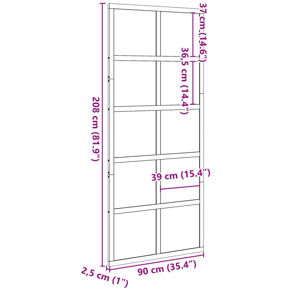 vidaXL Porta de celeiro 90x208 cm madeira de pinho maciça branco