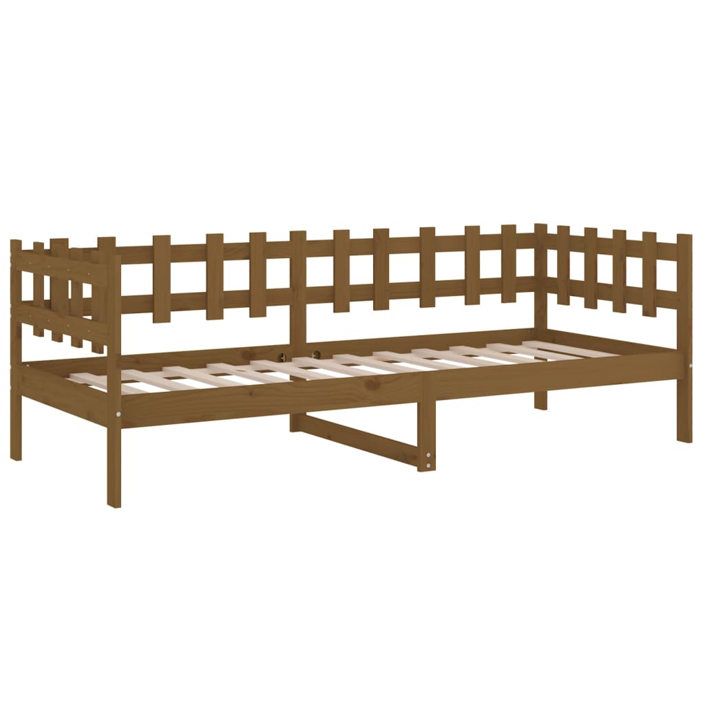 vidaXL Sofá-cama 80x200 cm madeira de pinho maciça castanho mel