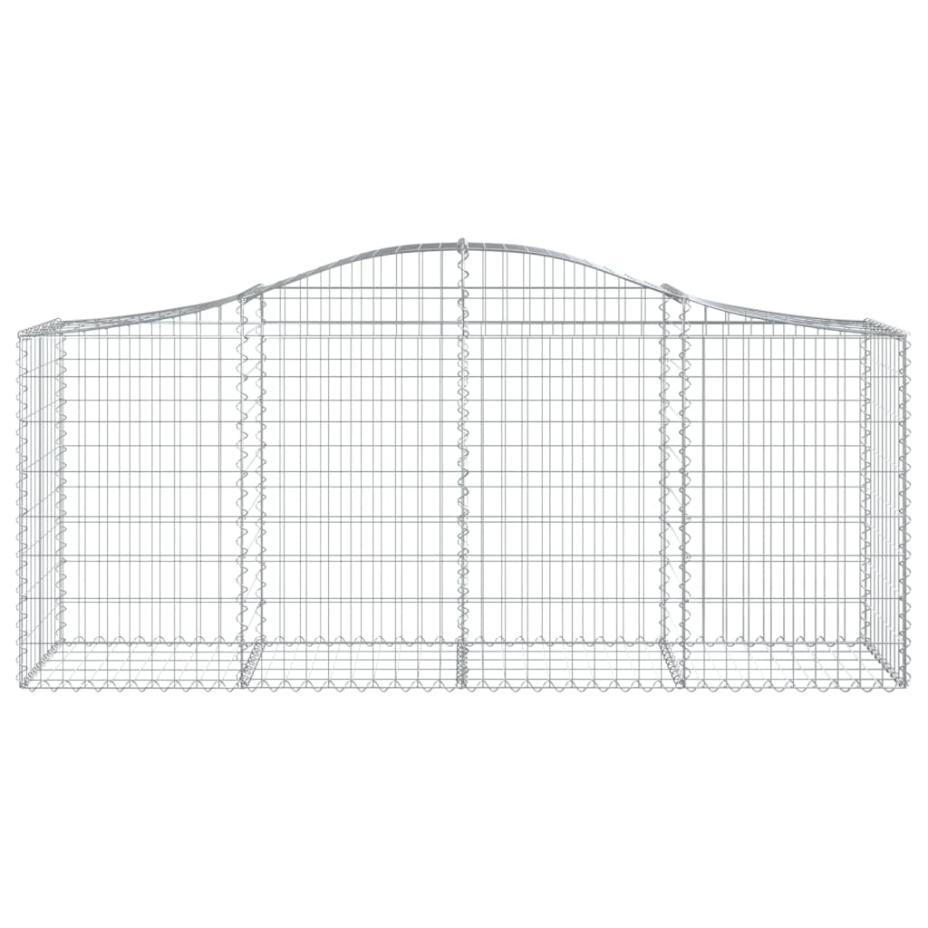 vidaXL Cestos gabião arqueados 3 pcs 200x50x80/100cm ferro galvanizado