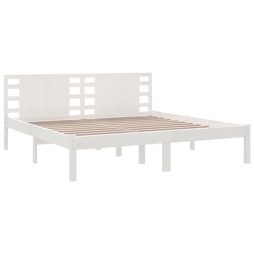 vidaXL Estrutura de cama 200x200 cm pinho maciço branco