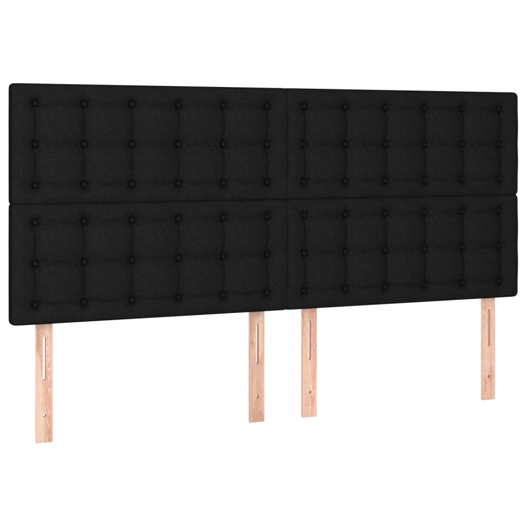 vidaXL Cabeceira de cama c/ luzes LED tecido 160x5x118/128 cm preto