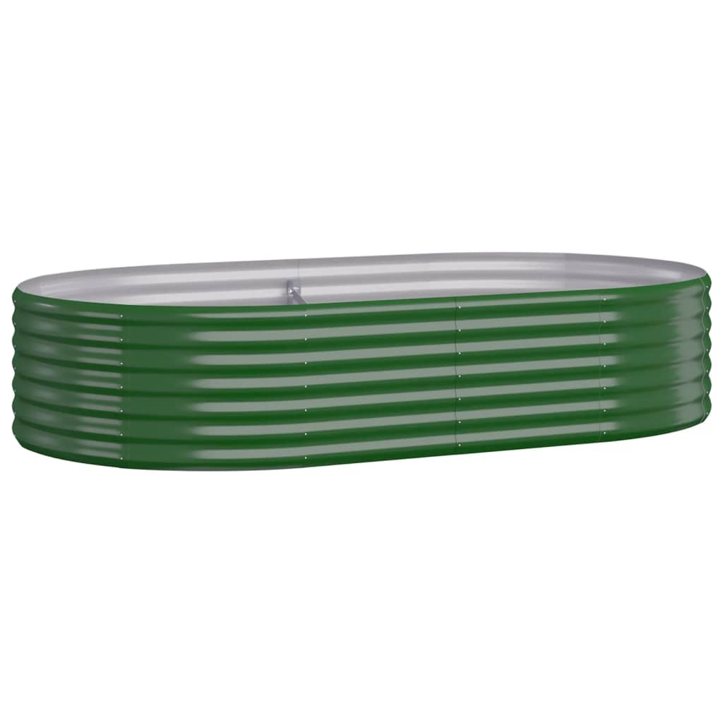 vidaXL Canteiro elevado jardim 175x100x36 cm aço revestido a pó verde