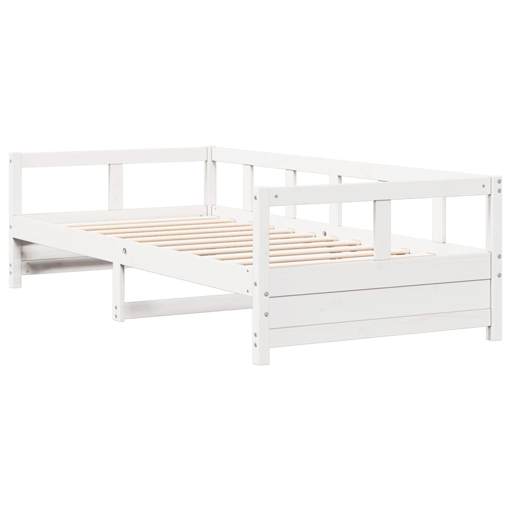 vidaXL Sofá-cama sem colchão 80x200 cm madeira de pinho maciça branco