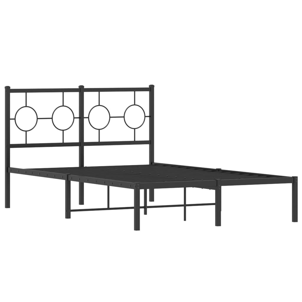 vidaXL Estrutura de cama com cabeceira 120x190 cm metal preto