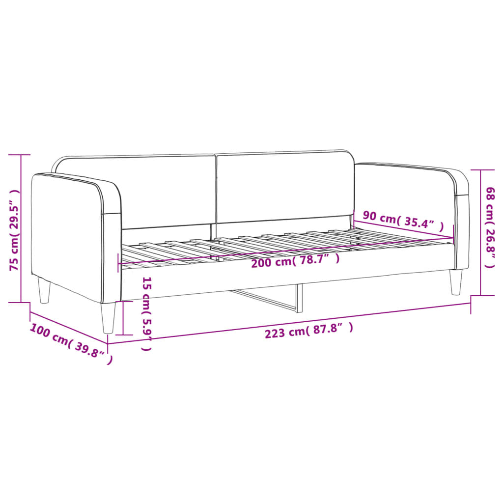 vidaXL Sofá-cama 90x200 cm tecido preto