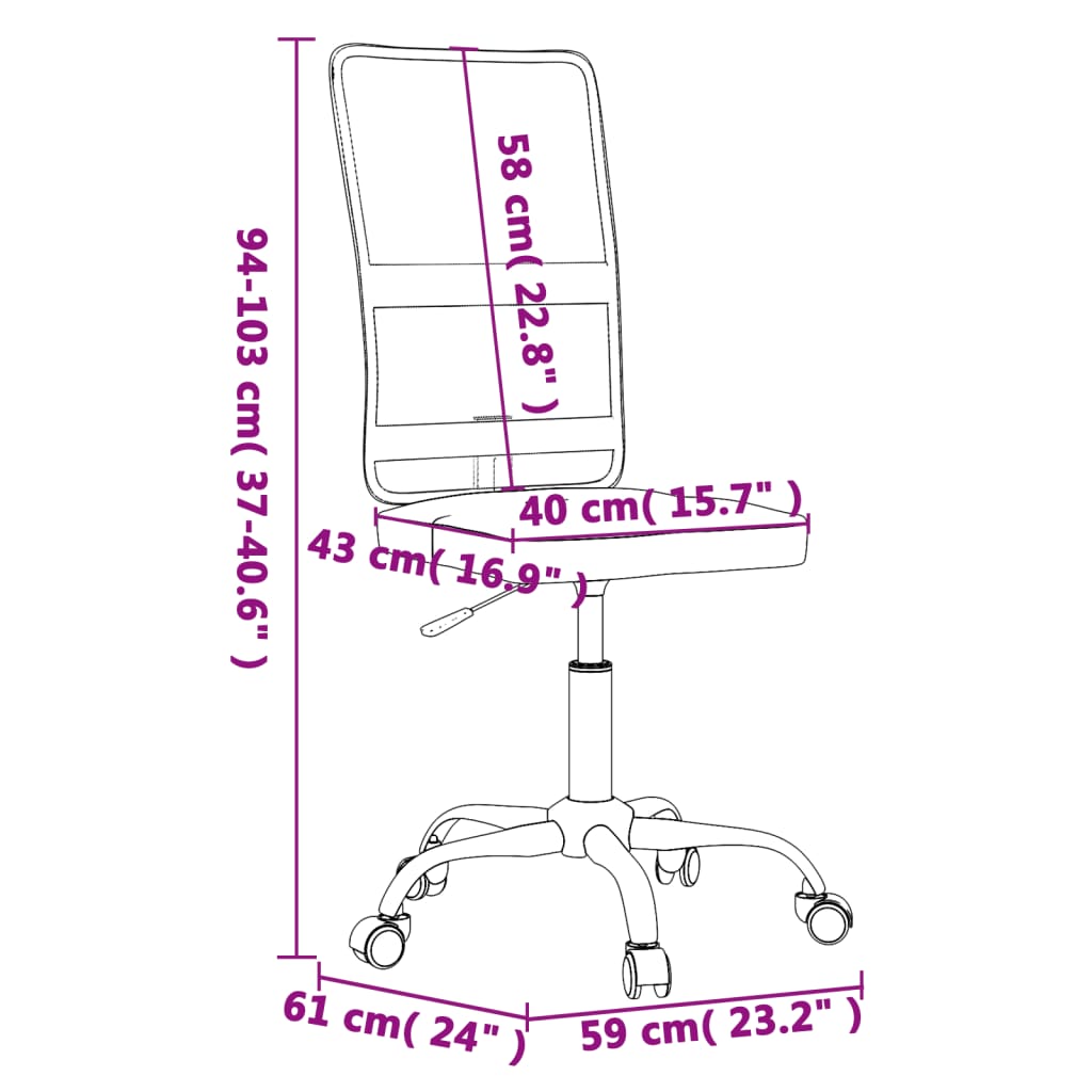 vidaXL Cadeira de escritório tecido de malha preto