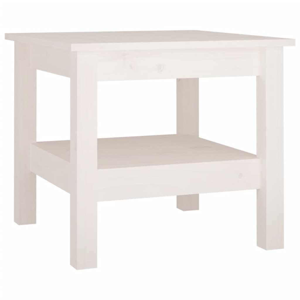 vidaXL Mesa de centro 45x45x40 cm pinho maciço branco