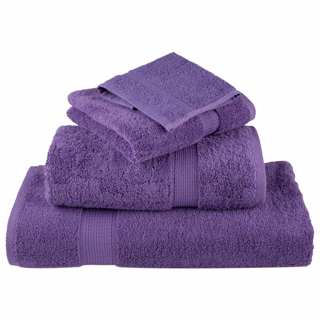 vidaXL Toalhas de banho premium SOLUND 2 pcs 100x150 cm 600 gsm roxo