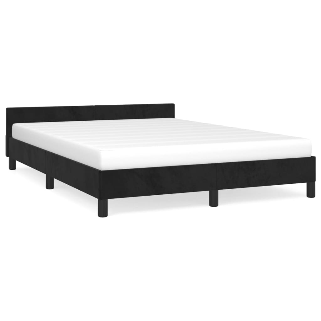 vidaXL Estrutura de cama c/ cabeceira 140x200 cm veludo preto