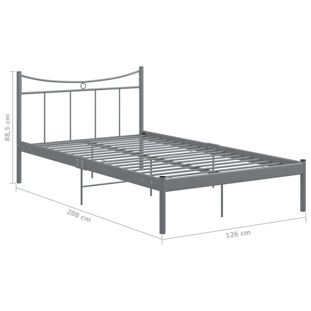 vidaXL Estrutura de cama 120x200 cm metal cinzento