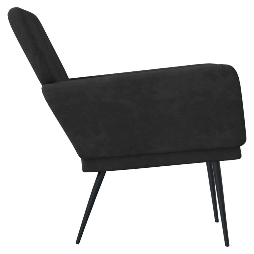 vidaXL Cadeira c/ apoio de braços 62x79x79 cm veludo preto