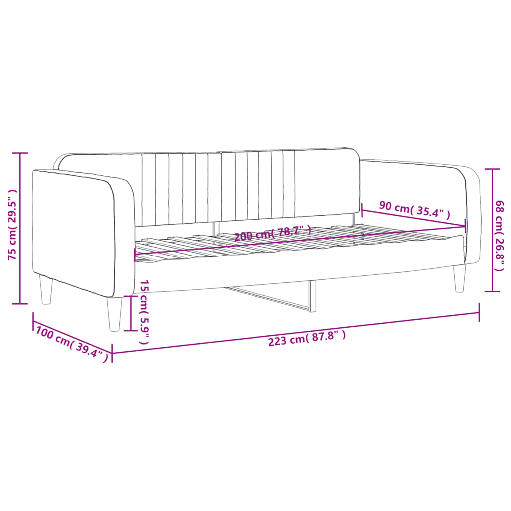 vidaXL Sofá-cama 90x200 cm veludo verde-escuro