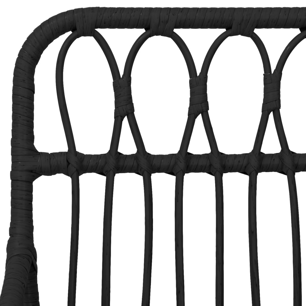 vidaXL 7 pcs conjunto de jantar para jardim vime PE preto