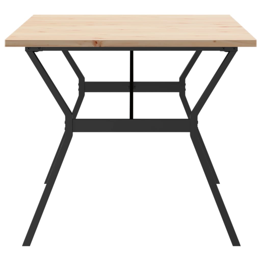 vidaXL Mesa de jantar estrutura em Y 180x90x75,5cm pinho/ferro fundido