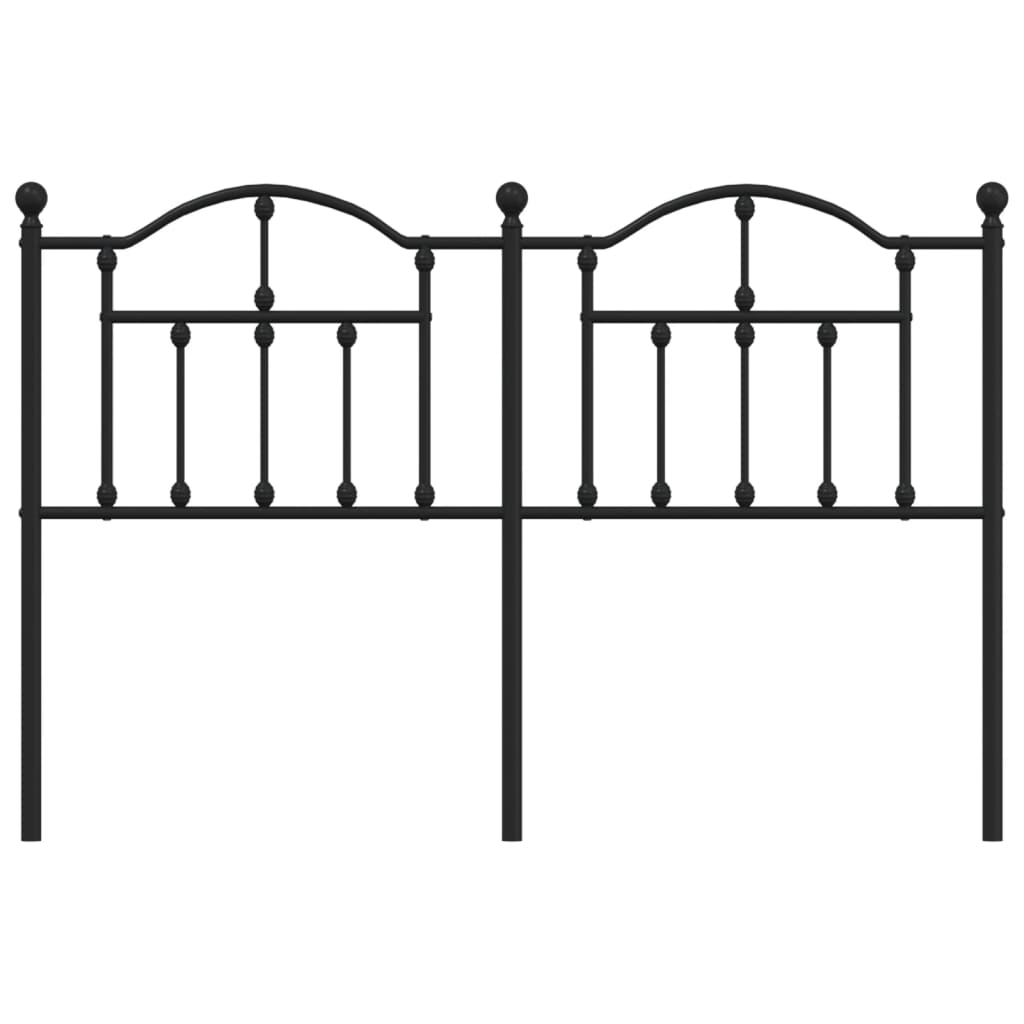 vidaXL Cabeceira de cama 135 cm metal preto