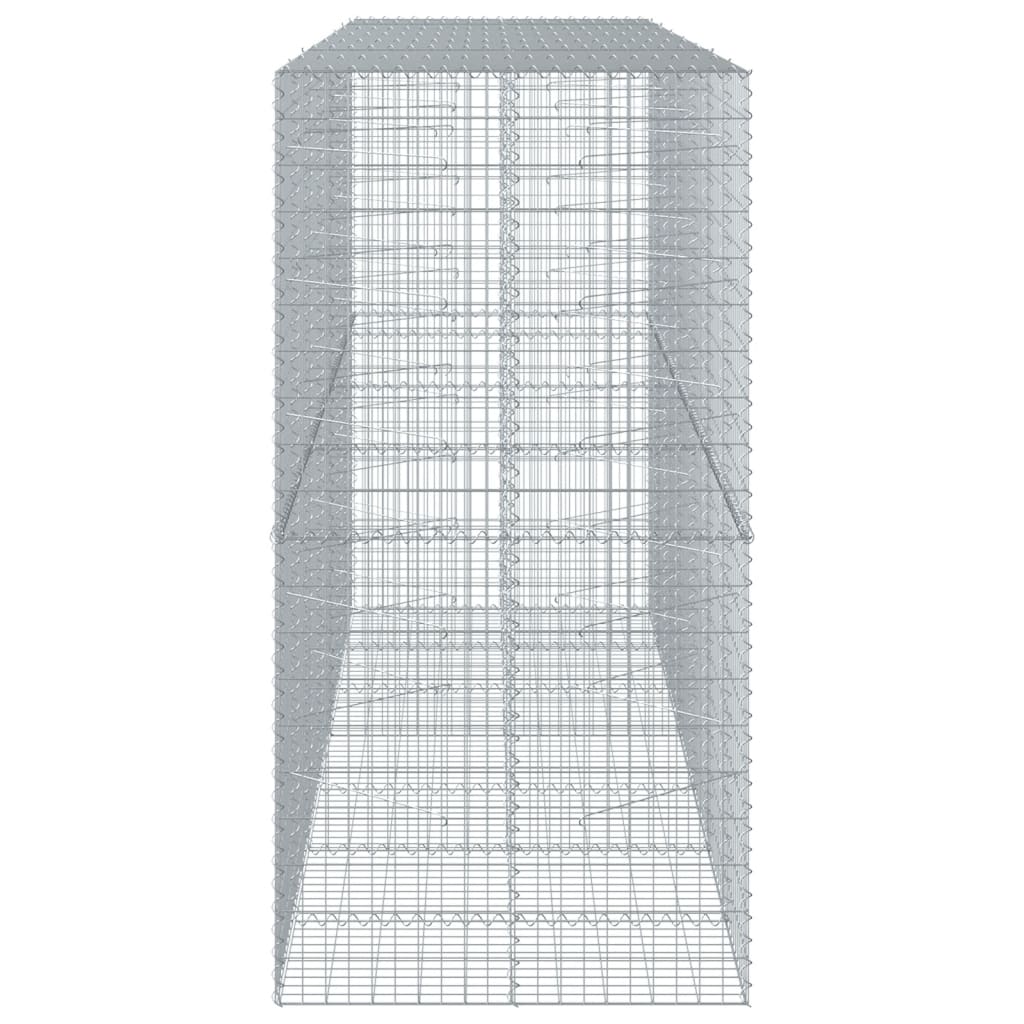 vidaXL Cesto gabião com cobertura 350x100x200 cm ferro galvanizado