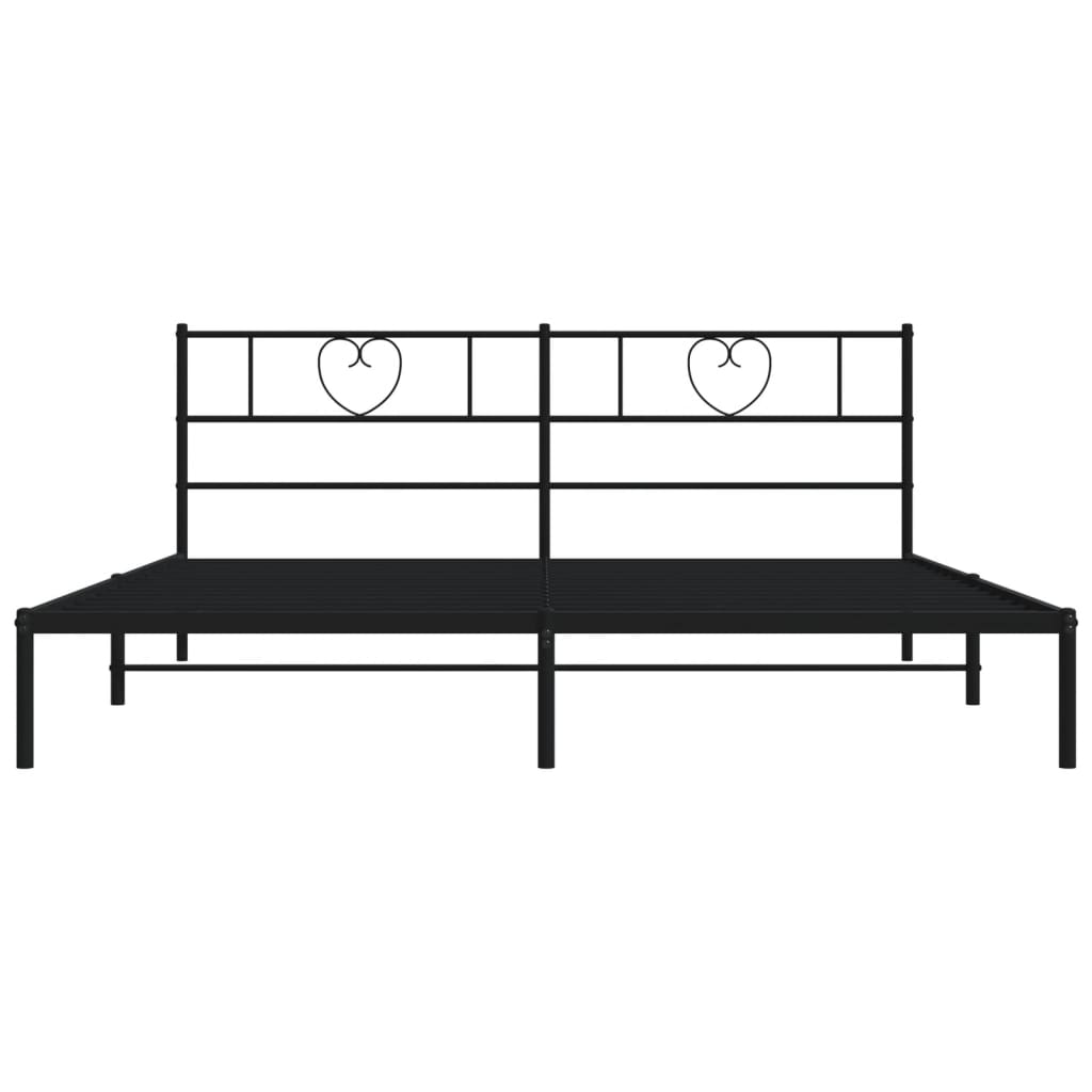 vidaXL Estrutura de cama com cabeceira 183x213 cm metal preto