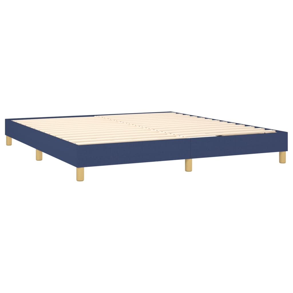 vidaXL Cama box spring c/ colchão e LED 180x200 cm tecido azul