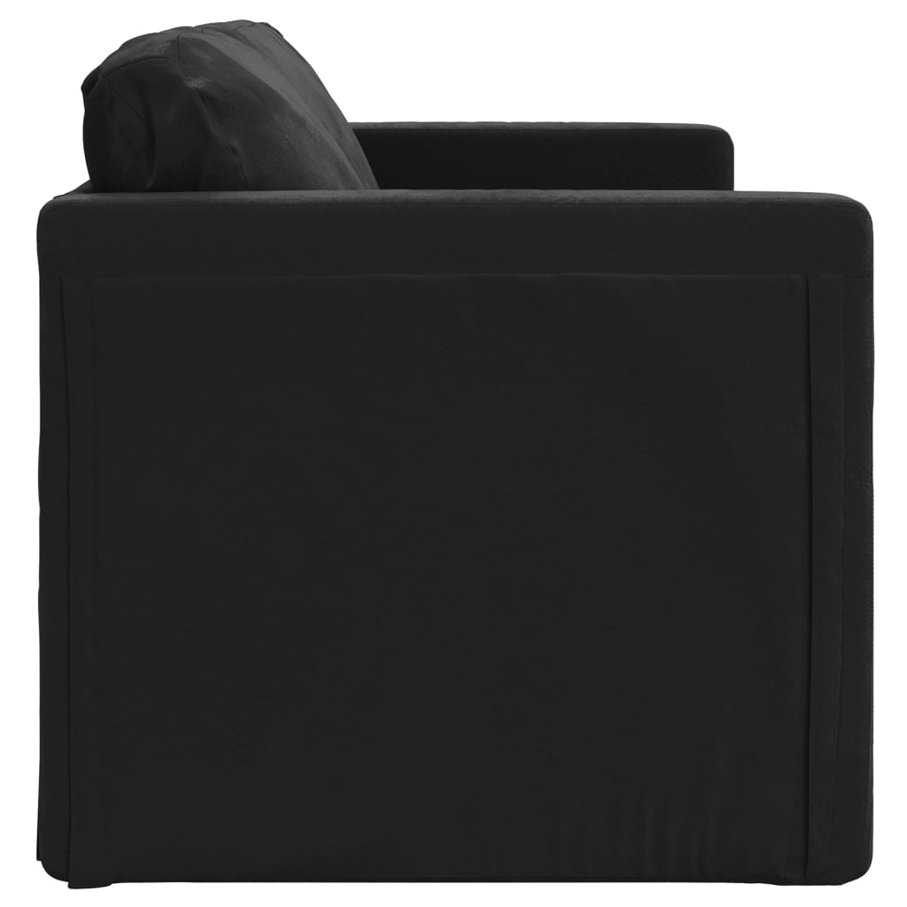 vidaXL Sofá-cama sem pés 122x204x55 cm veludo preto