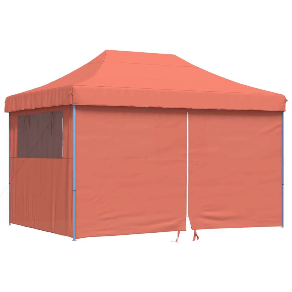 vidaXL Tenda p/ festas pop-up dobrável 4 paredes laterais terracotta