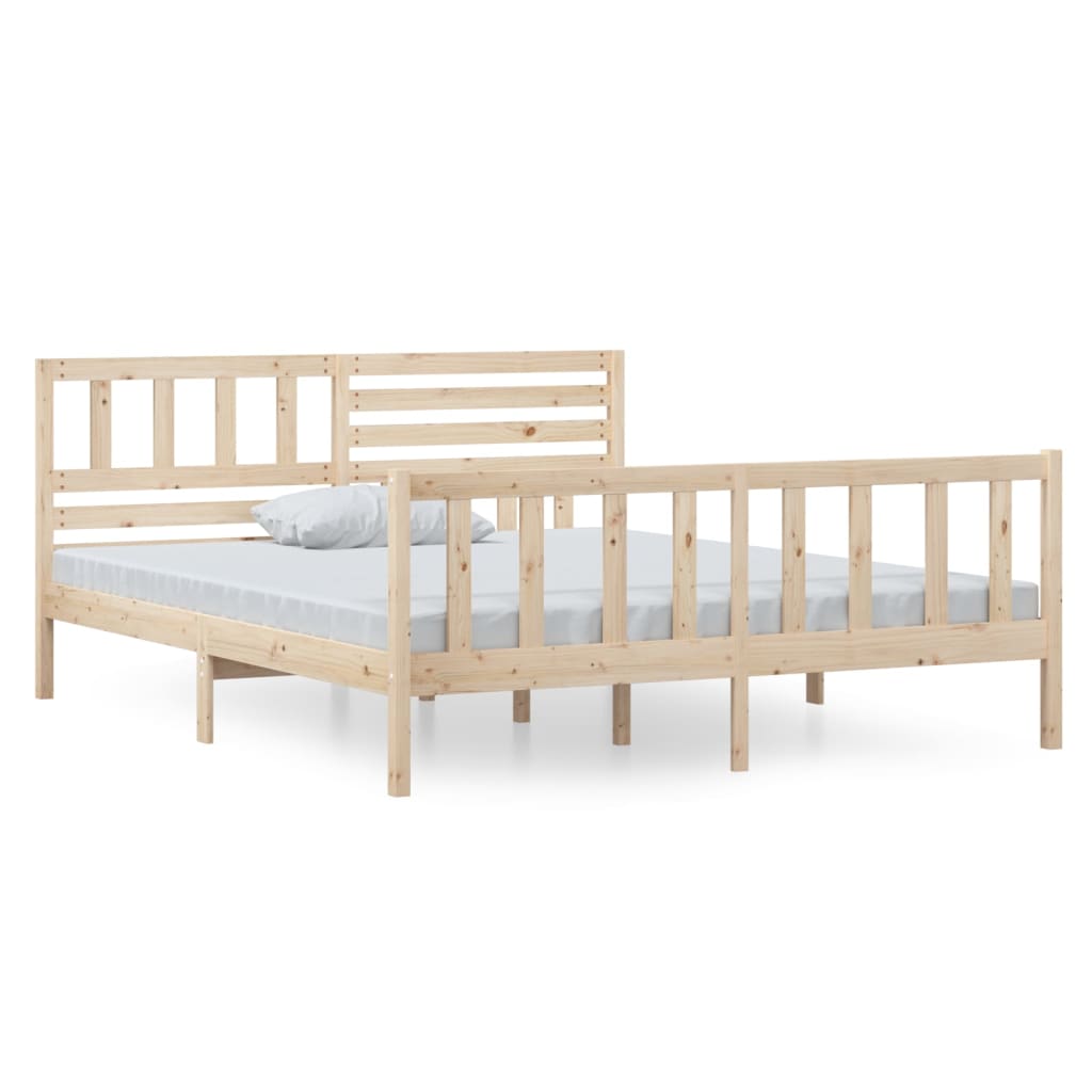 vidaXL Estrutura de cama 140x190 cm madeira maciça