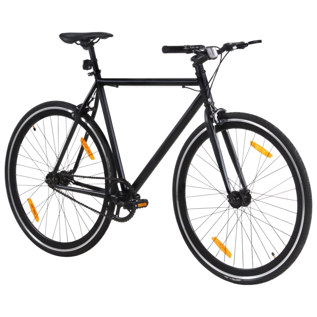 vidaXL Bicicleta de mudanças fixas 700c 55 cm preto