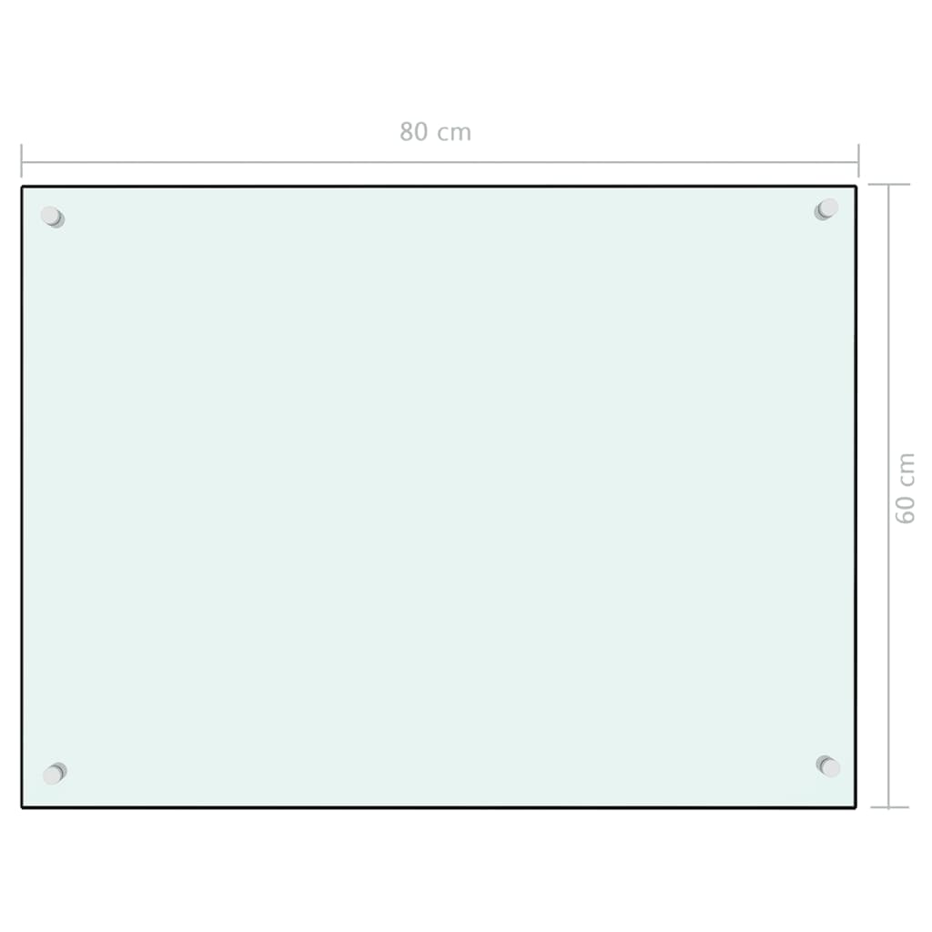 vidaXL Painel anti-salpicos de cozinha 80x60 cm vidro temperado branco