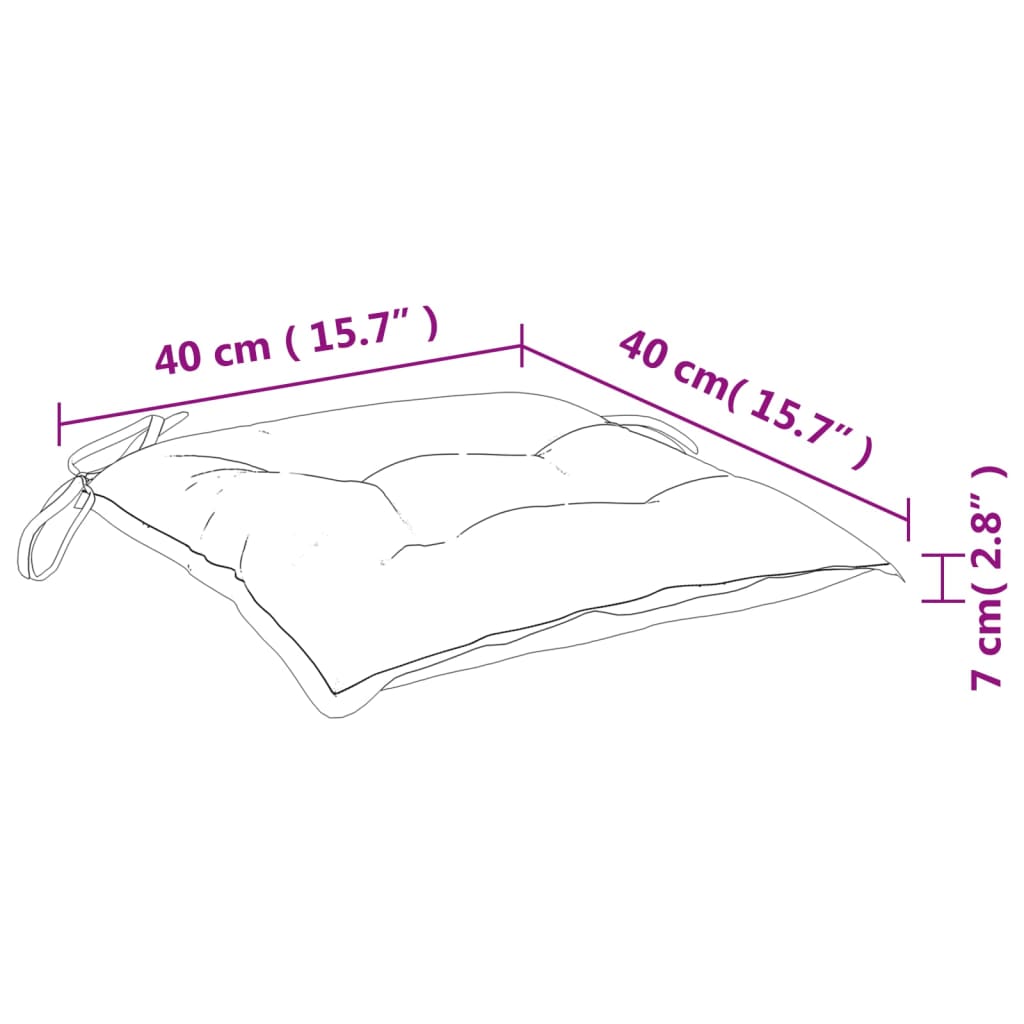 vidaXL Almofadões para cadeira 6 pcs 40x40x7 cm tecido turquesa