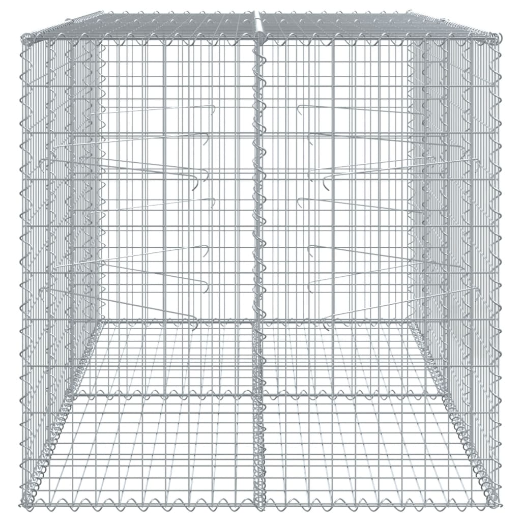 vidaXL Cesto gabião com cobertura 200x100x100 cm ferro galvanizado