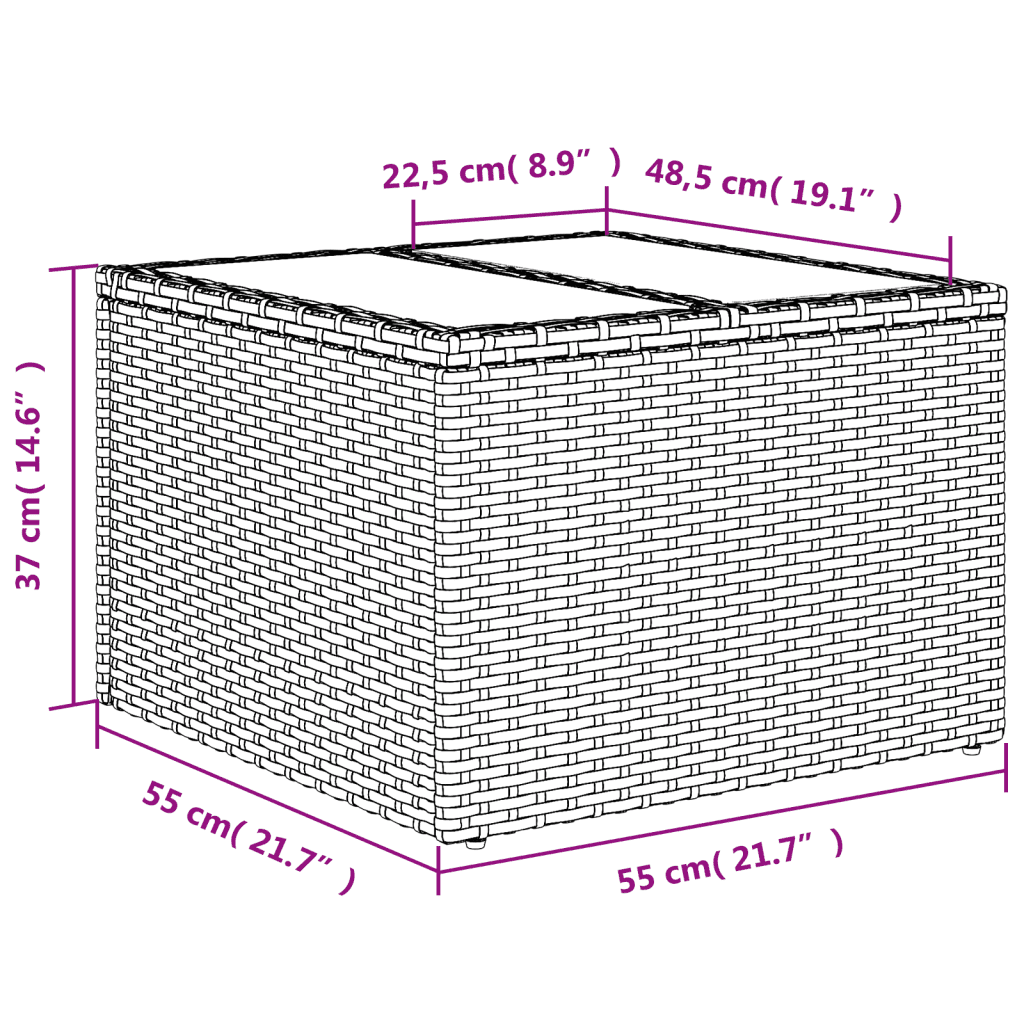 vidaXL 11 pcs conjunto sofás de jardim c/ almofadões vime PE cinzento