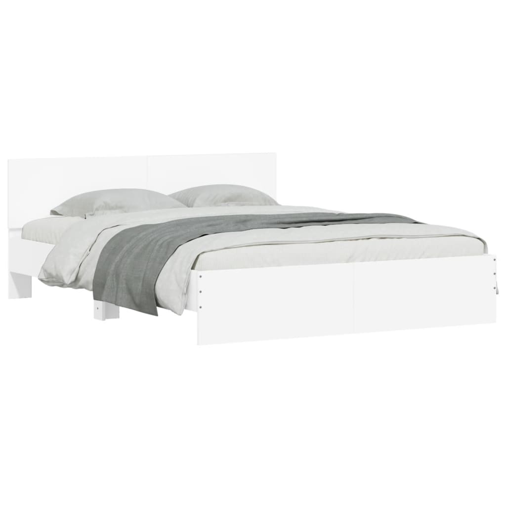 vidaXL Estrutura de cama com cabeceira 140x190 cm branco