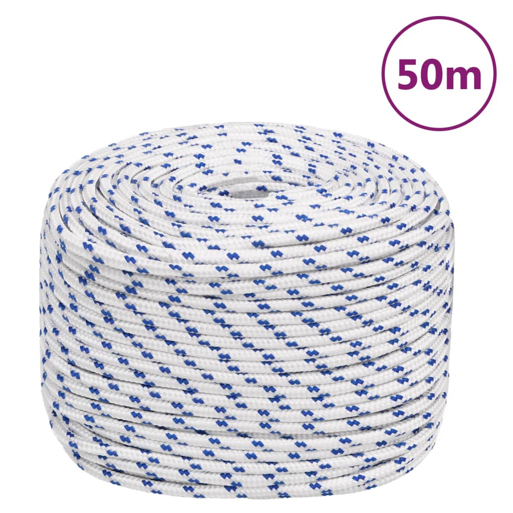 vidaXL Corda de barco 6 mm 50 m polipropileno branco