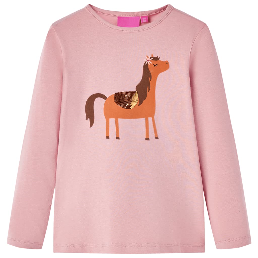 T-shirt de manga comprida para criança rosa-claro 116