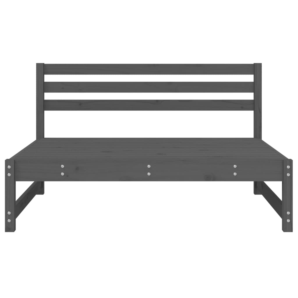 vidaXL Sofás de centro para jardim 2 pcs 120x80 cm pinho maciço cinza