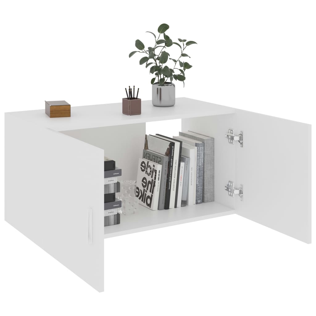 vidaXL Armário de parede 80x39x40 cm contraplacado branco